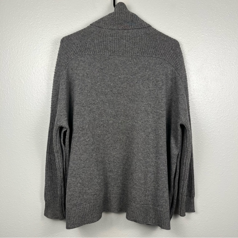 VINCE Oversized Gray Wool Yak Blend Turtleneck Snap Pullover Sweater XS - Picture 6 of 6